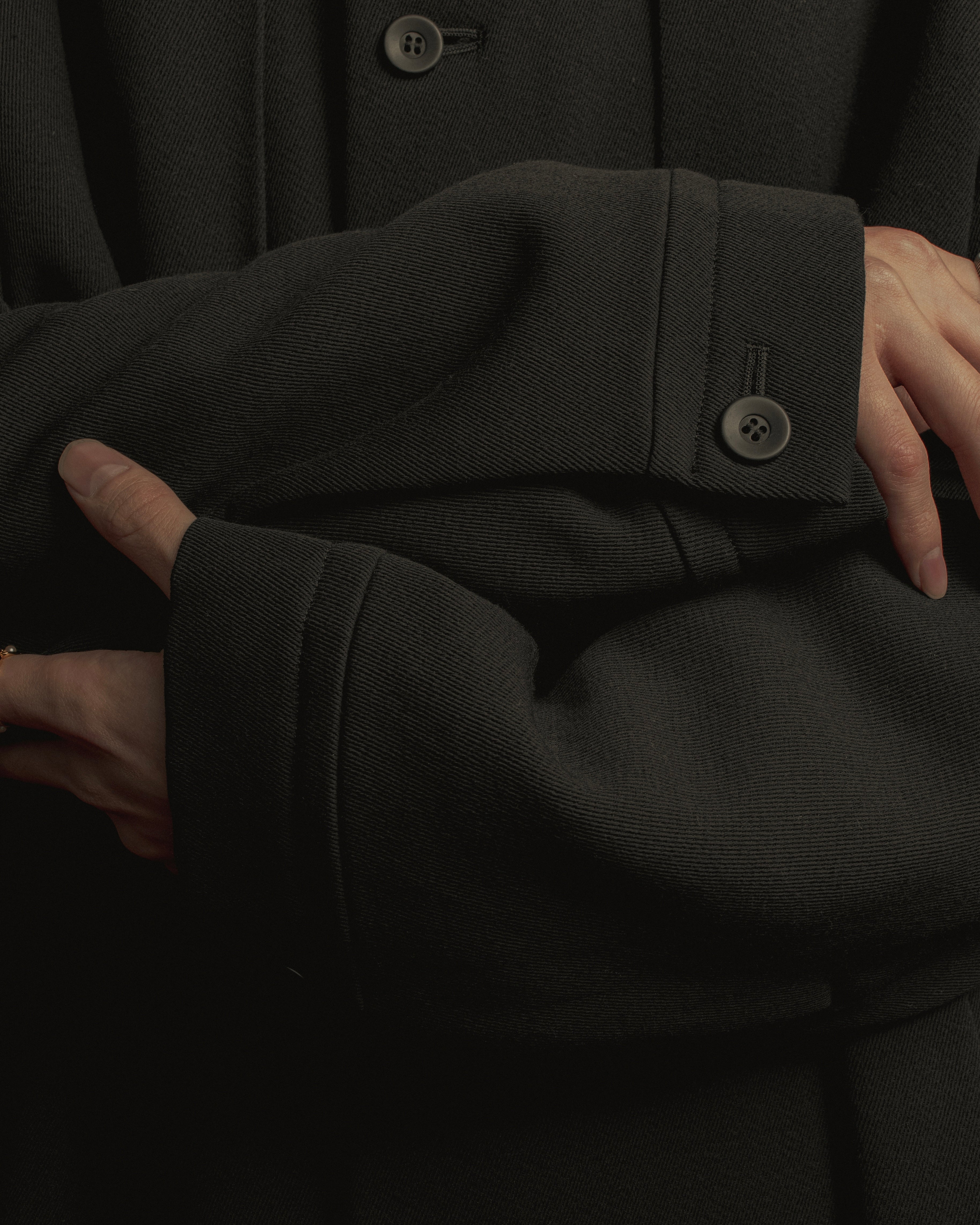 -SPECIAL- "Y's" 15AW Cape design panel oversized stand collar coat