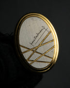 "BALMAIN" Abstract line motif scarf clip pendant