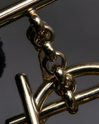 "Salvatore Ferragamo" Gancini motif layered gold bracelet