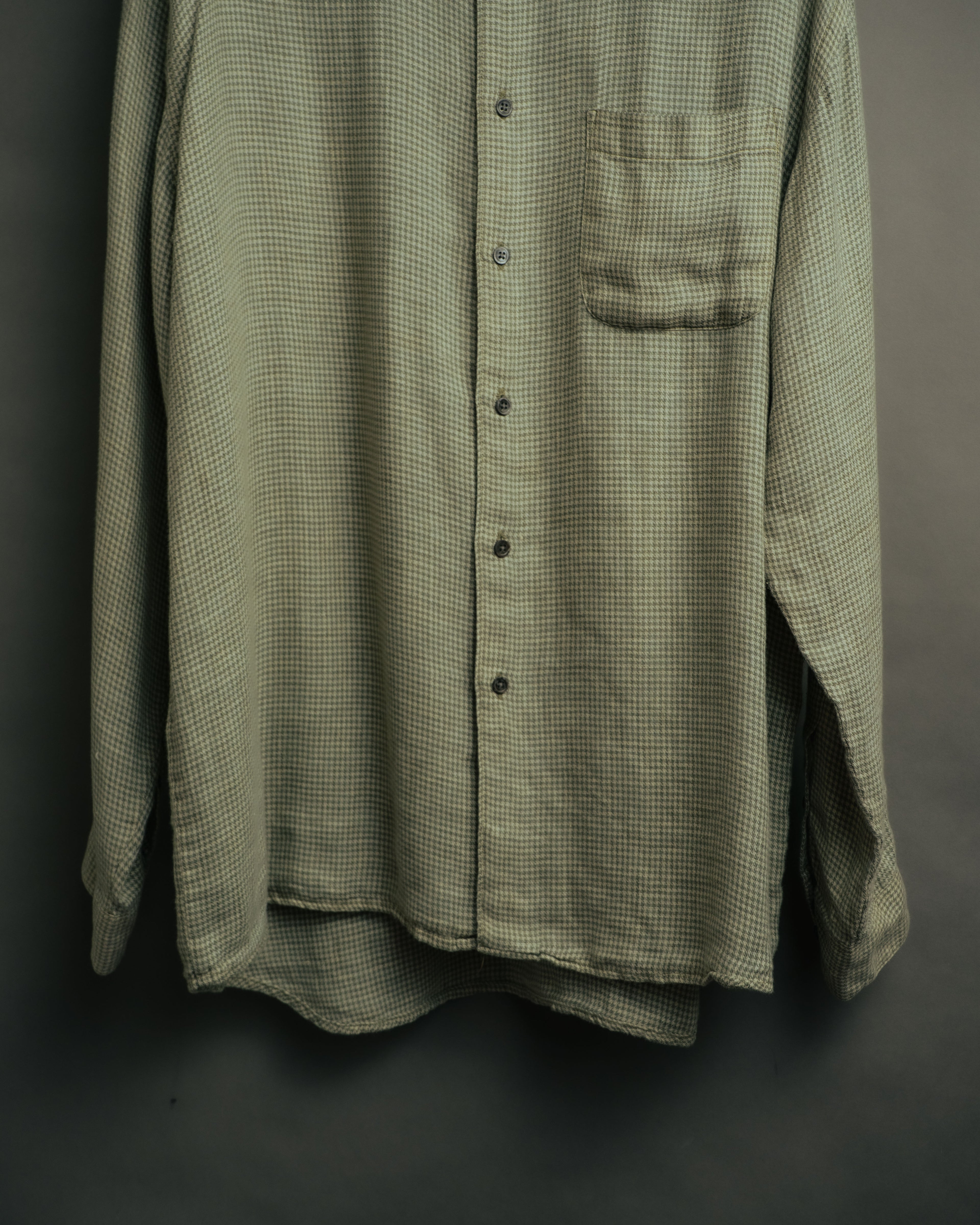 -MOOD Vintage Collections-
90’s Houndstooth linen relaxed shirt