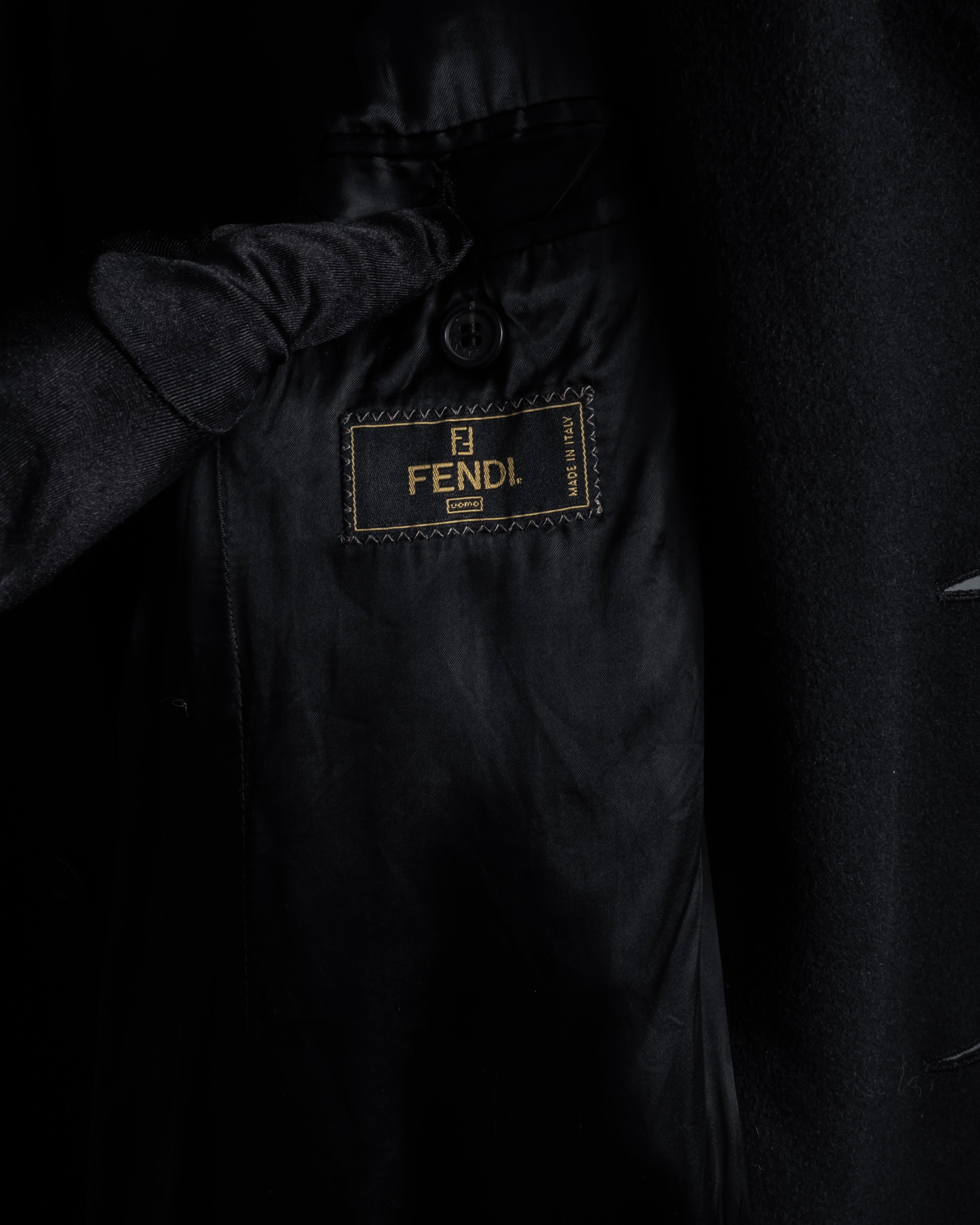 "FENDI" 80's-90's Classic cashmere long chester coat