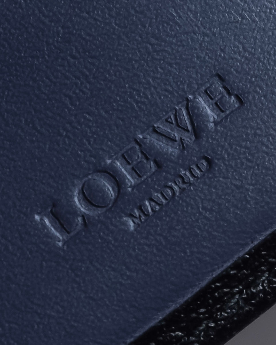 "LOEWE" Logo engraved bi-fold leather wallet