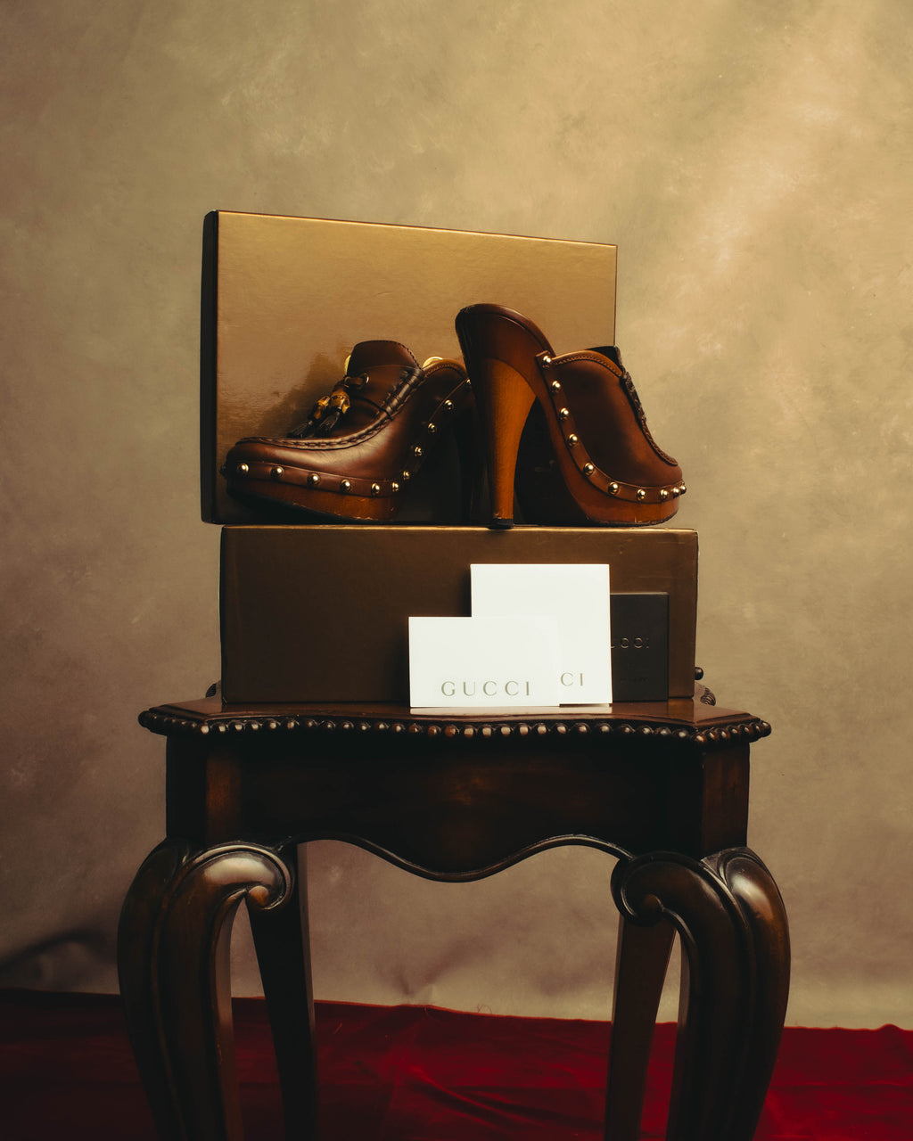 “GUCCI” 00’s Bamboo tassel studded platform mules