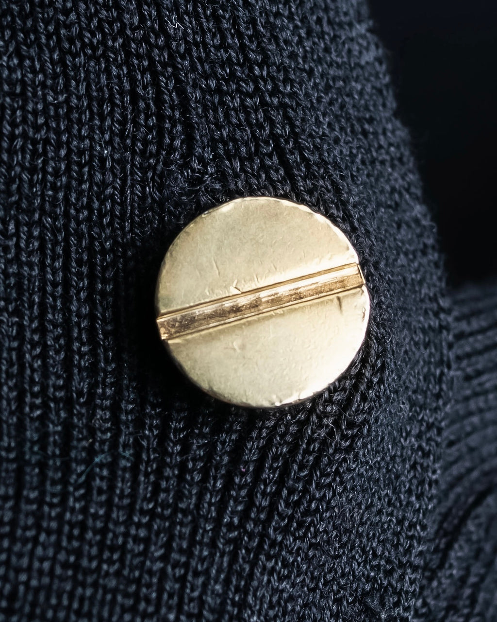 "BALENCIAGA" Silk cashmere gold button short V neck cardigan