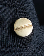 "BALENCIAGA" Silk cashmere gold button short V neck cardigan