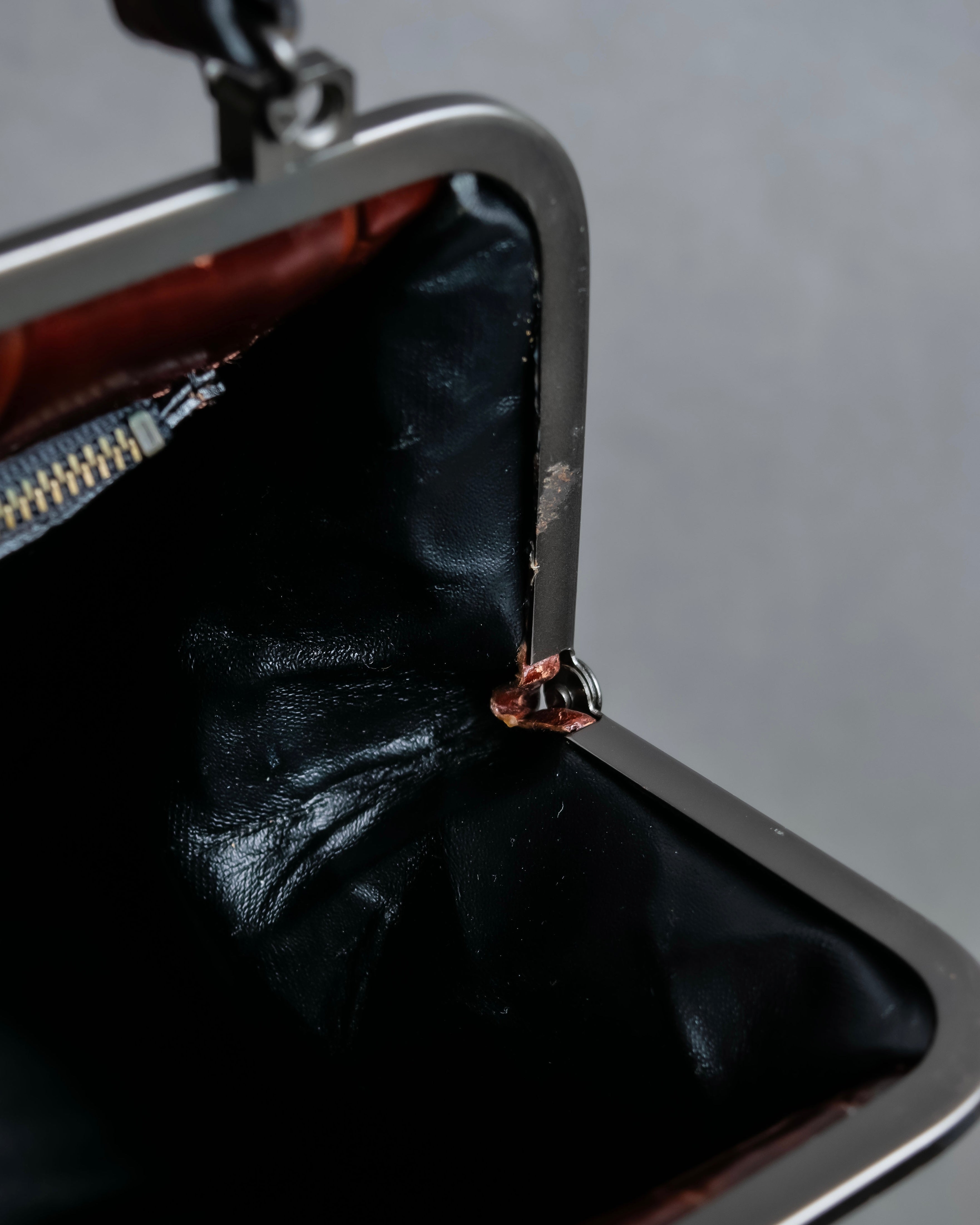 "JEAN PAUL GAULTIER" Logo engraved crocodile embossed 2way leather bag