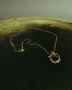 “Ferragamo” 90’s-00’s Interlocking ring pendant necklace
