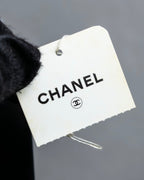 "CHANEL" Deep black camellia brooch