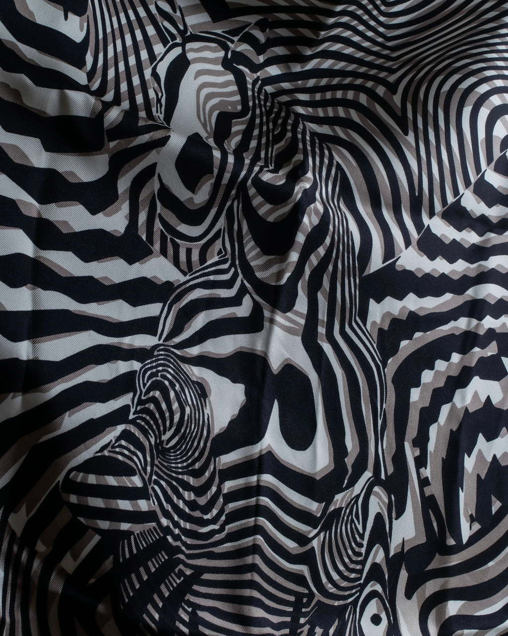 "HERMES" Zebra abstract print Carre 90 silk scarf