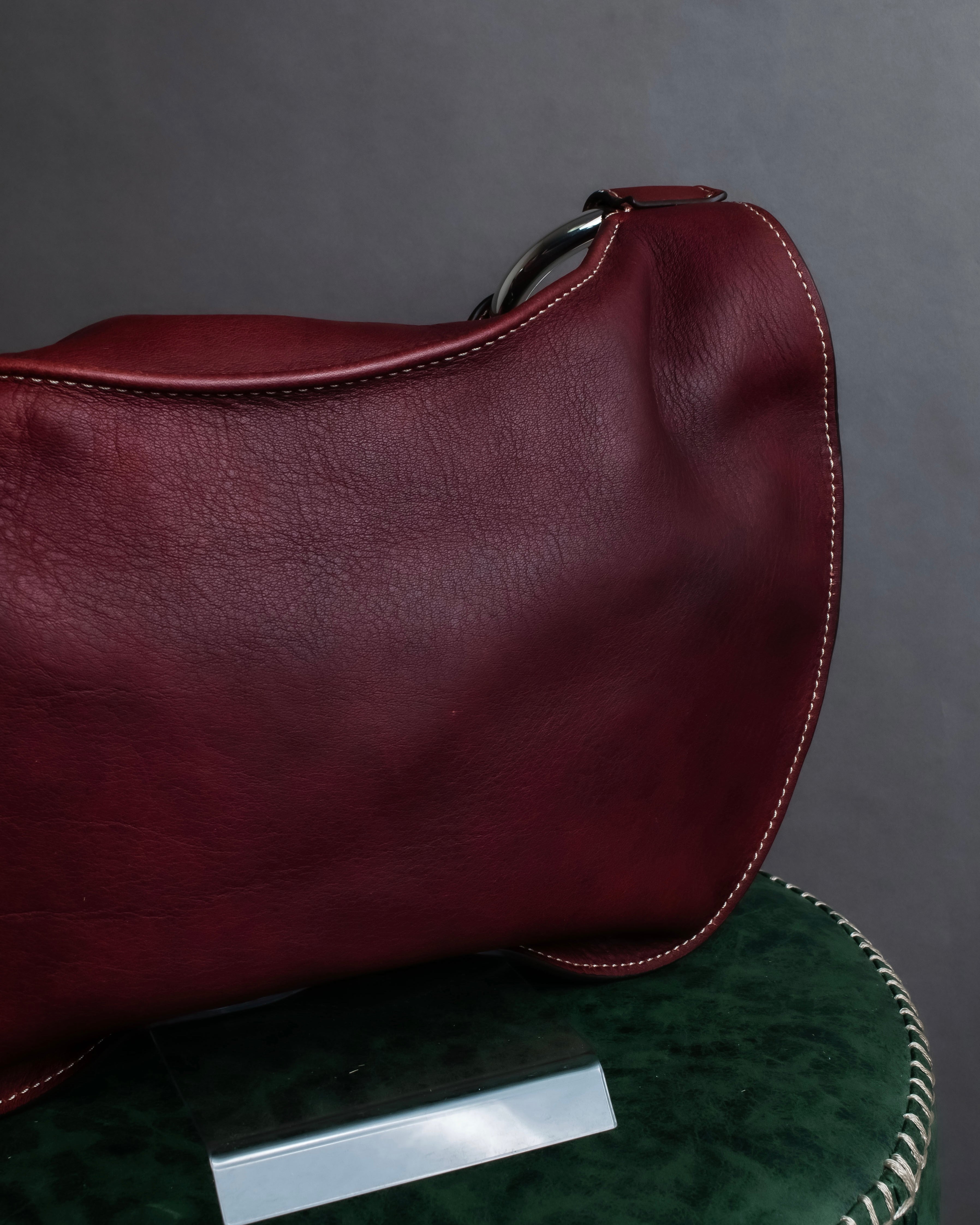 "SEQUOIA" Bordeaux color suede one-handle bag