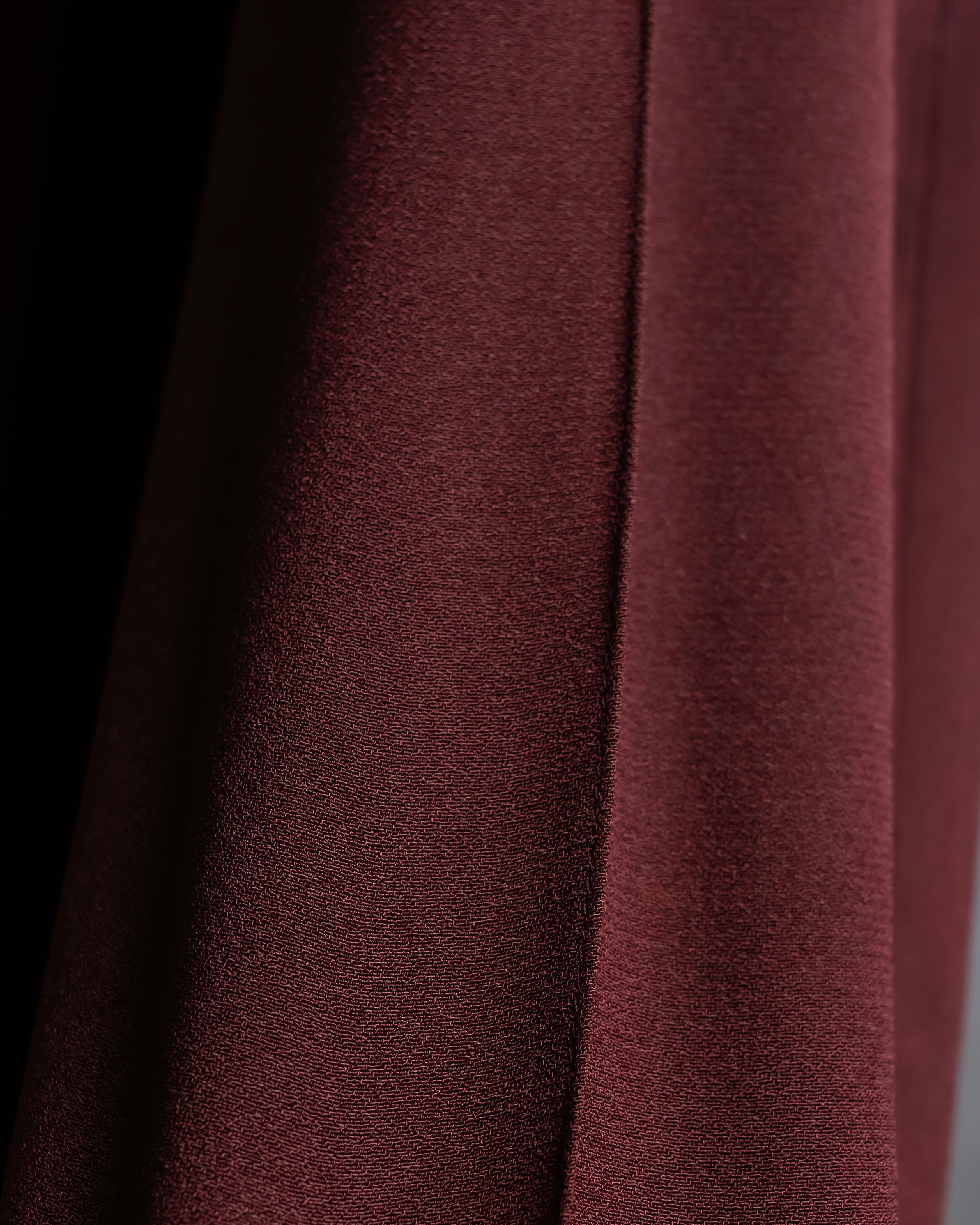 "JEAN PAUL GAULTIER" Beautiful drape burgundy wide slacks