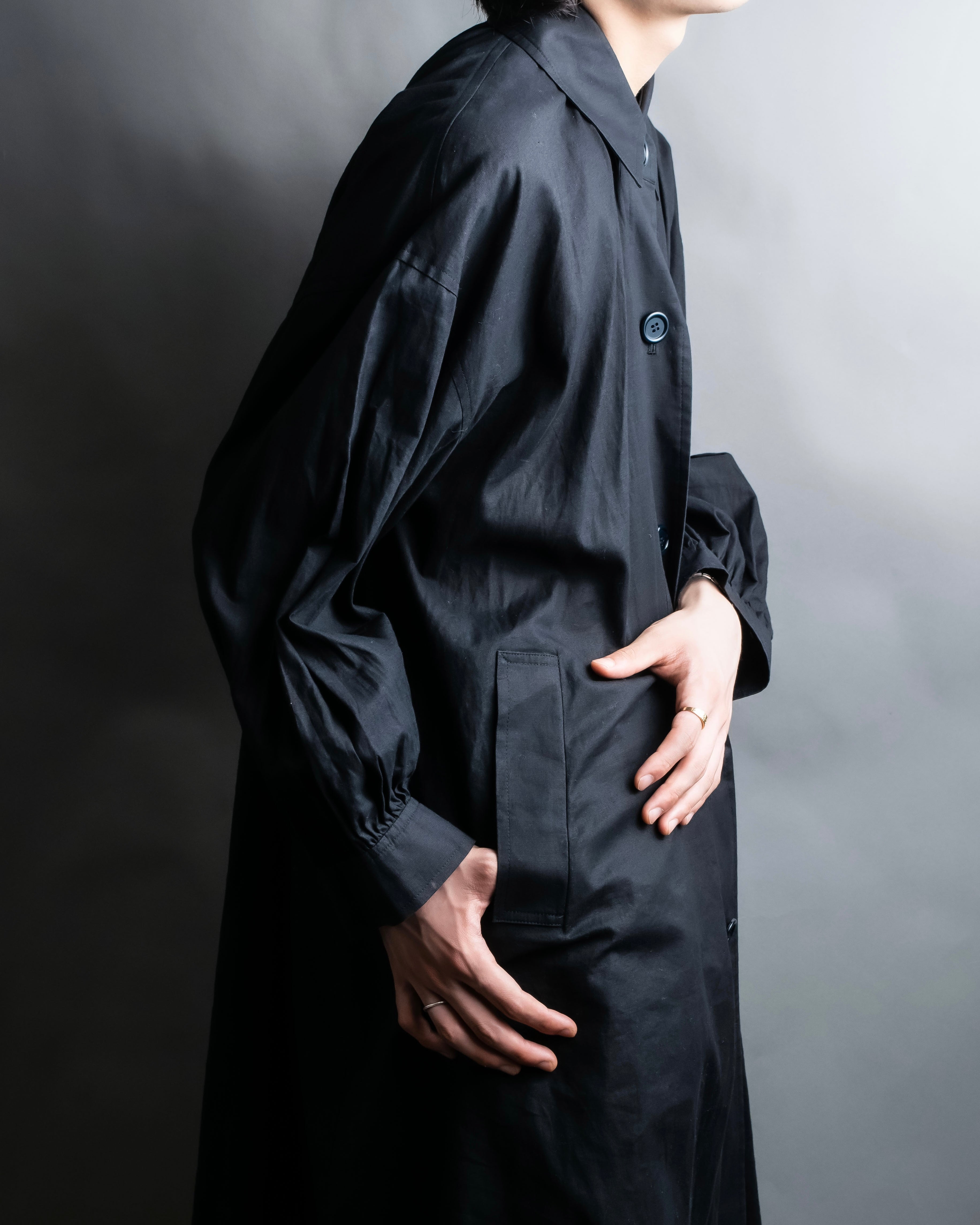 "YVES SAINT LAURENT" Black mode style shirt coat
