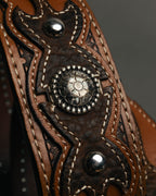 "ARIAT" 00's-10's Studded tooled leather western belt
