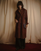 -SPECIAL- "GUCCI" 70’s Suede leather round collar coat