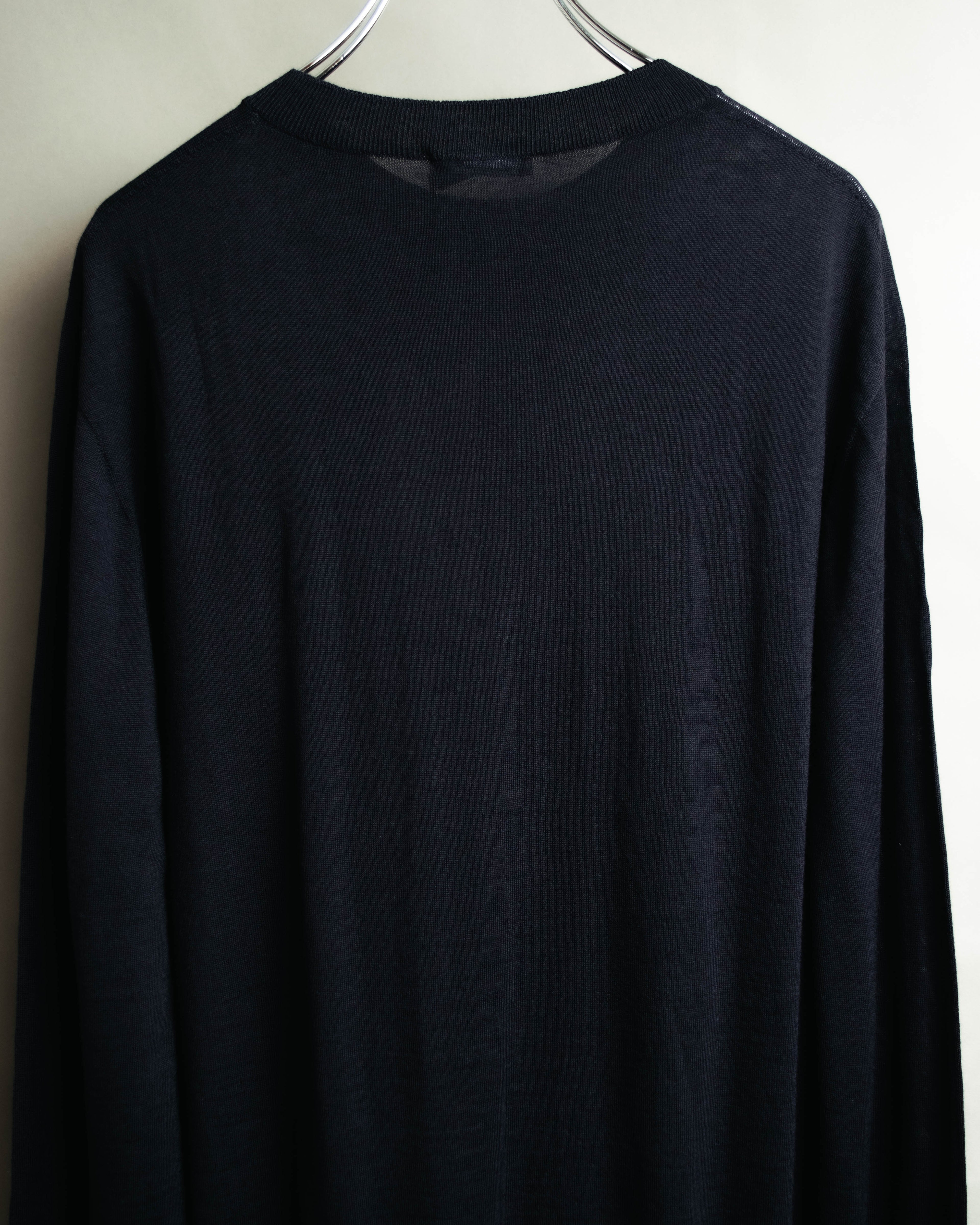 "DIOR" 2010's Minimal bee embroidered wool crewneck sweater