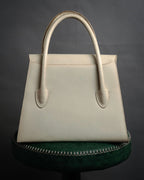 “VALENTINO GARAVANI” 90’s structured top handle leather bag