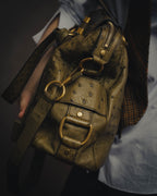 -SPECIAL- “YVES SAINT LAURENT” 00’s-10’s Ostrich leather top handle satchel