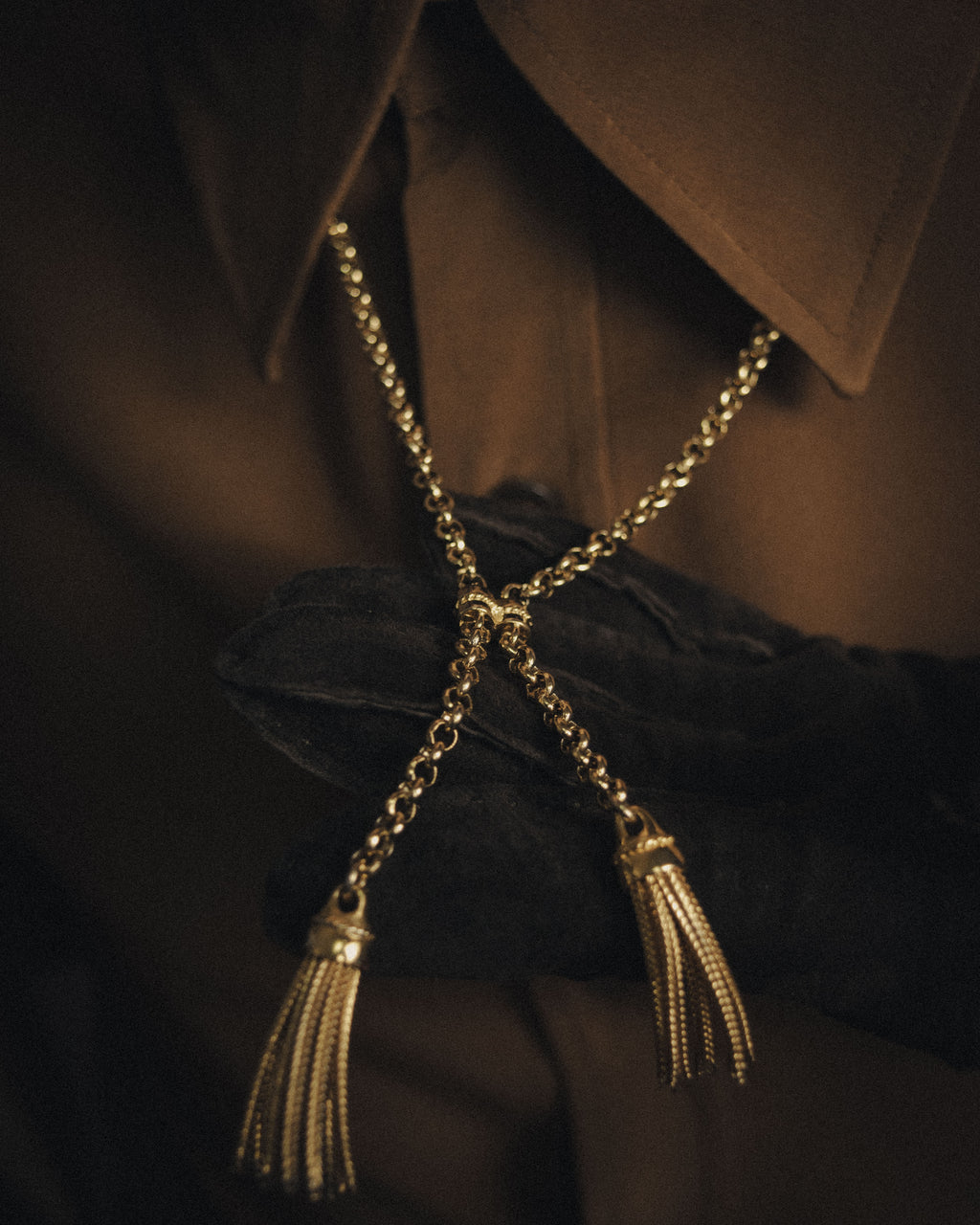 –SPECIAL– “SONIA RYKIEL” 80’s-90’s Tassel lariat chain necklace