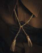 –SPECIAL– “SONIA RYKIEL” 80’s-90’s Tassel lariat chain necklace