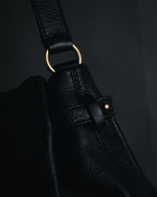 “Salvatore Ferragamo” Pebbled leather gancini hobo shoulder bag