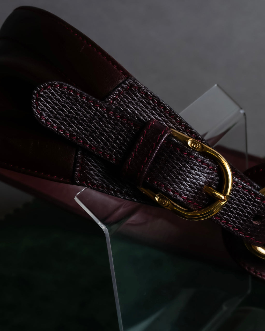 "GUCCI" Equus-derived bordeaux leather belt