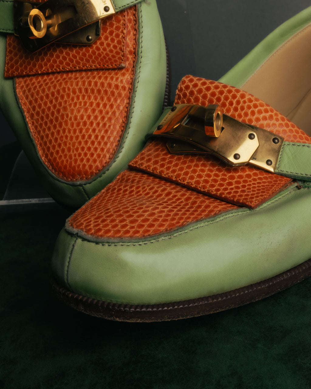 “Hermès” 90’s-00’s Kelly buckle leather loafer