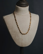 "Christian Dior" 80’s textured geometric link chain necklace