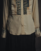 -SPECIAL- “HERMÈS” 80’s scarf panel silk shirt