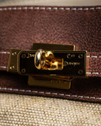 "ADMJ" Leather &amp; canvas combination 2way shoulder bag