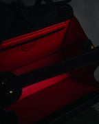 –SPECIAL– "CELINE" 70’s-80’s suede top handle ring closure handbag