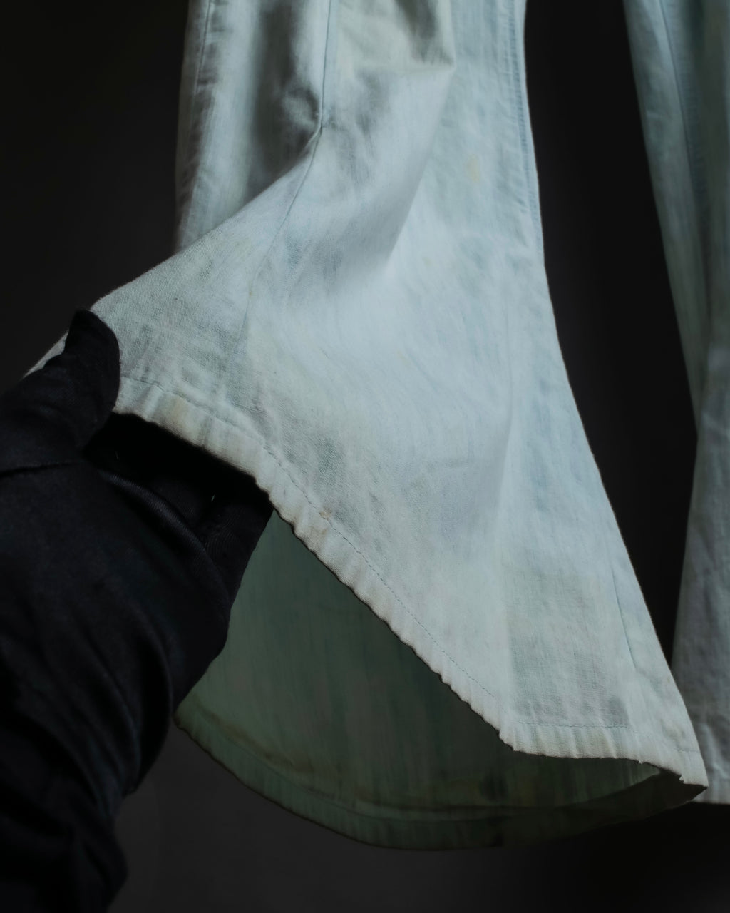 "CHANEL" Coco Mark button detail washed flared denim