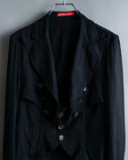 “Y’s COMPOSITION: SEE ATTACHED LABEL” Layered design multi buttons tail coat