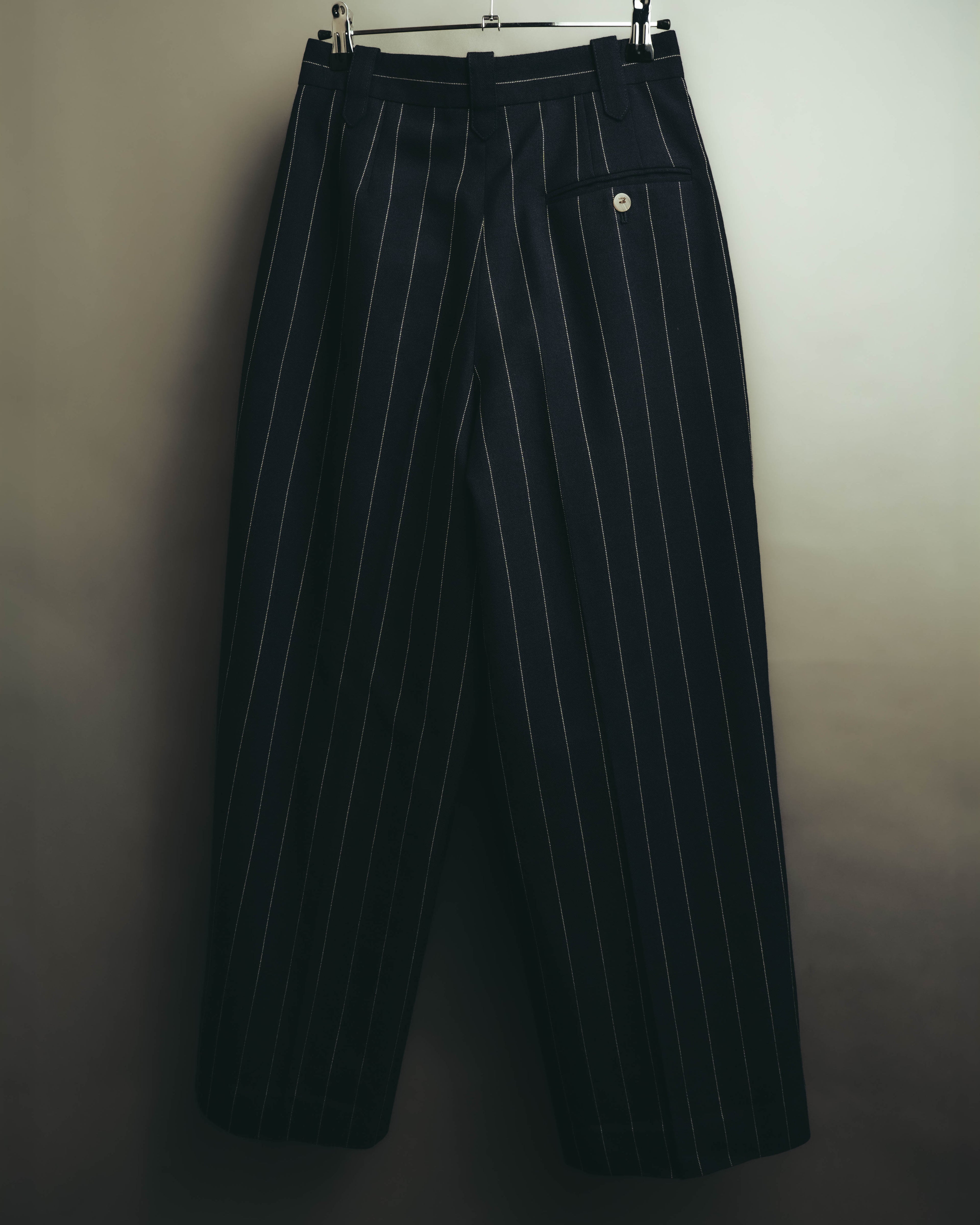 -SPECIAL- "LOEWE" 10's Pinstriped silk-lined wide trousers