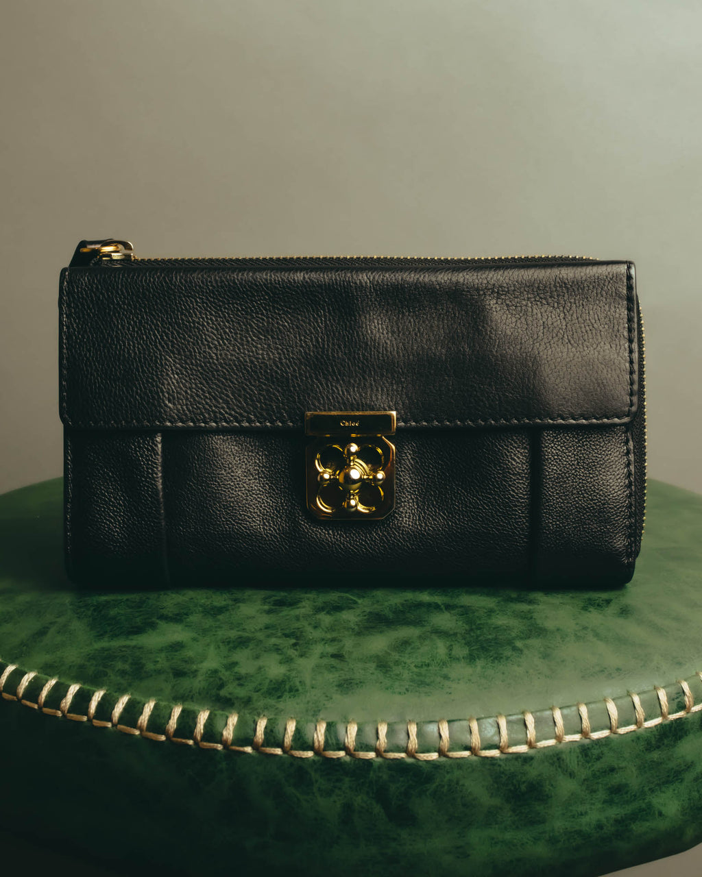 "Chloé" 2010's Black leather long wallet