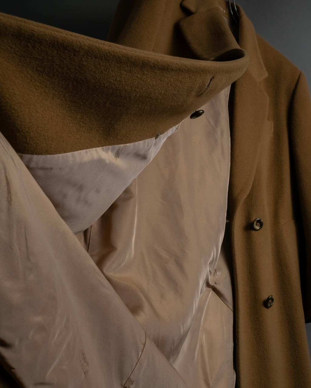 "BURBERRYS" 80's-90's Camel tone cashmere mix chester coat