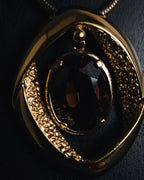 "Vintage" 80’s Sculptural oval stone pendant necklace