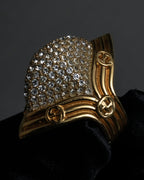 "GUCCI" Interlocking G rhinestone design dome-shaped ring