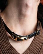 "BALENCIAGA" 3 layer  buckle design leather bracelet