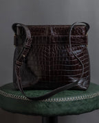 "Salvatore Ferragamo" 90’s crocodile embossed vara shoulder bag