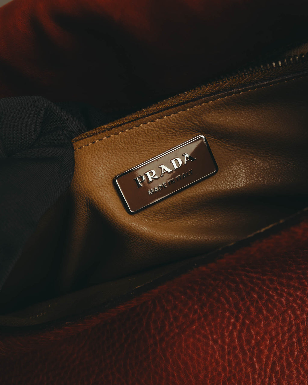 "PRADA" 90's-00's Pebbled leather shoulder bag