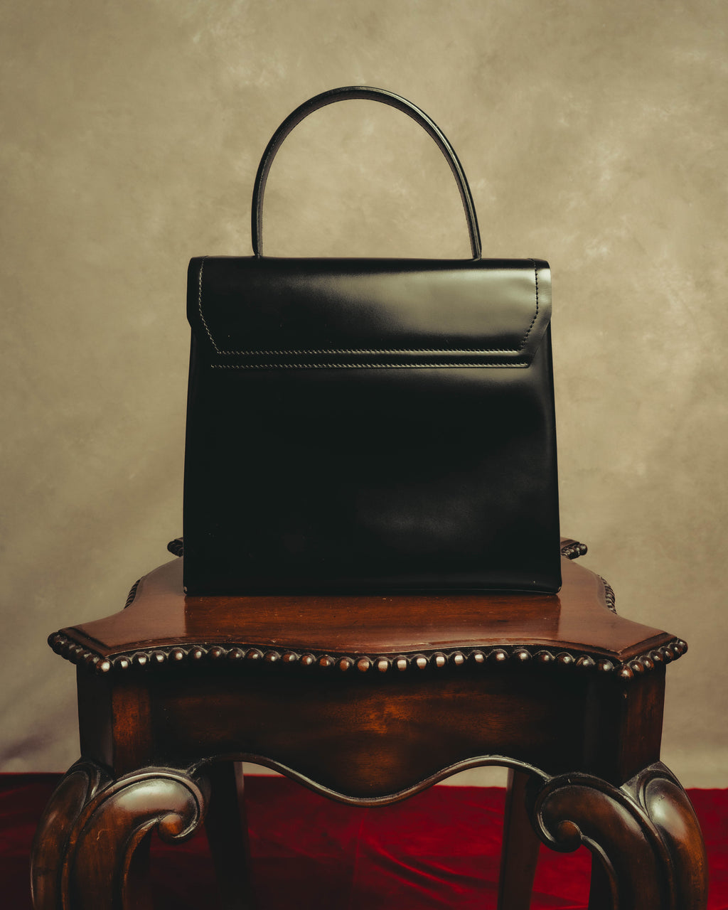 "LOEWE" 80's-90's Structured top-handle shoulder bag