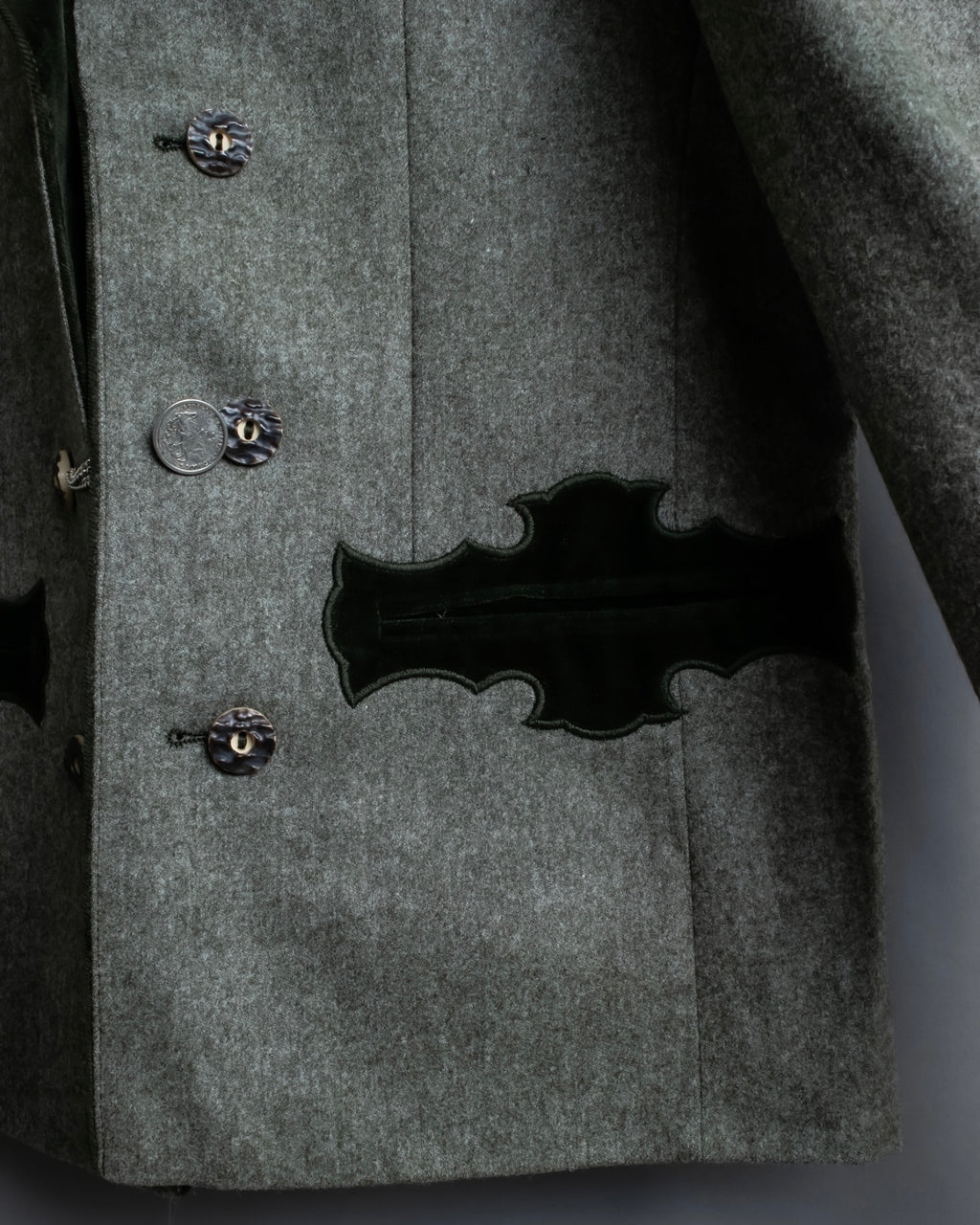 Vintage velor switching Tyrolean tailored jacket