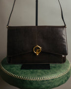 -SPECIAL- “GUCCI” 70’s-80’s lizard embossed flap shoulder bag