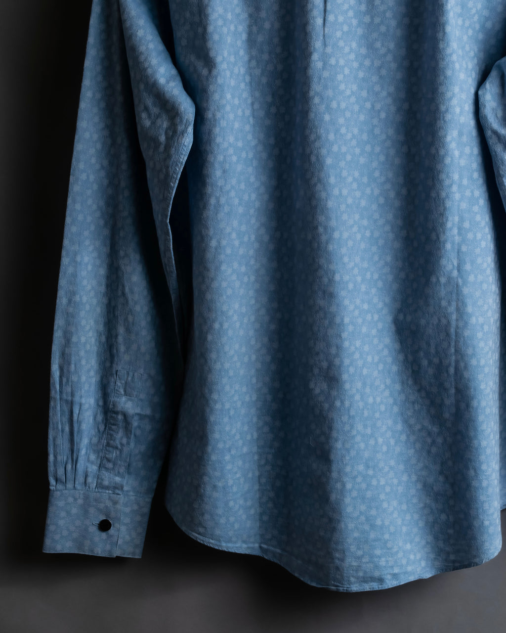 "HERMES" Saxe blue jacquard cotton shirt