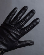 "GUCCI" Horse bit motif fitted leather gloves
