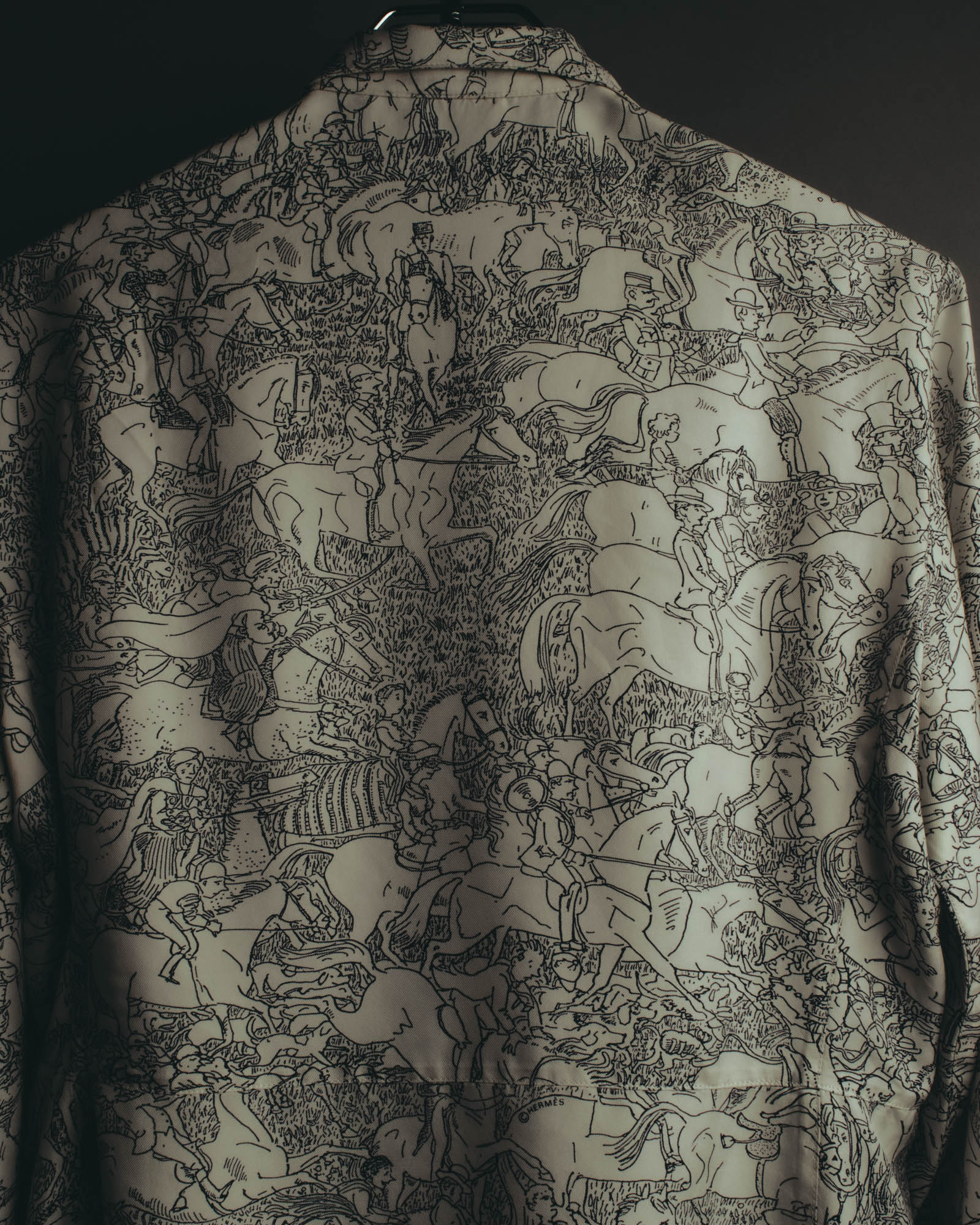 "Hermès" 70's-80's Scarf print shirt