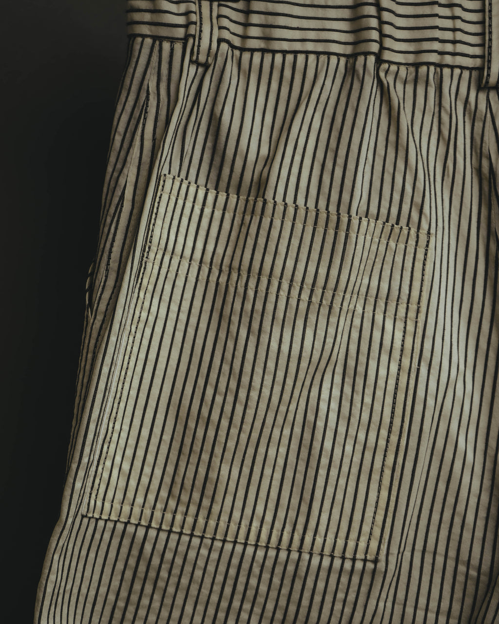 -SPECIAL- “Christian Dior” 20’s silk cotton striped straight trousers