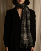 "Vivienne Westwood" Multi-layered check pattern fringe design muffler