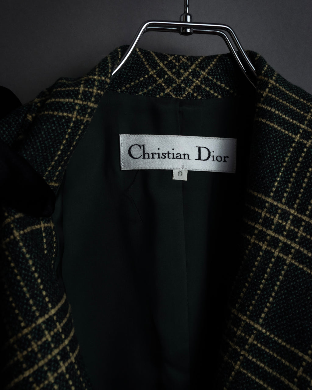 "Christian Dior" Windowpane check tailored jacket