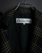 "Christian Dior" Windowpane check tailored jacket